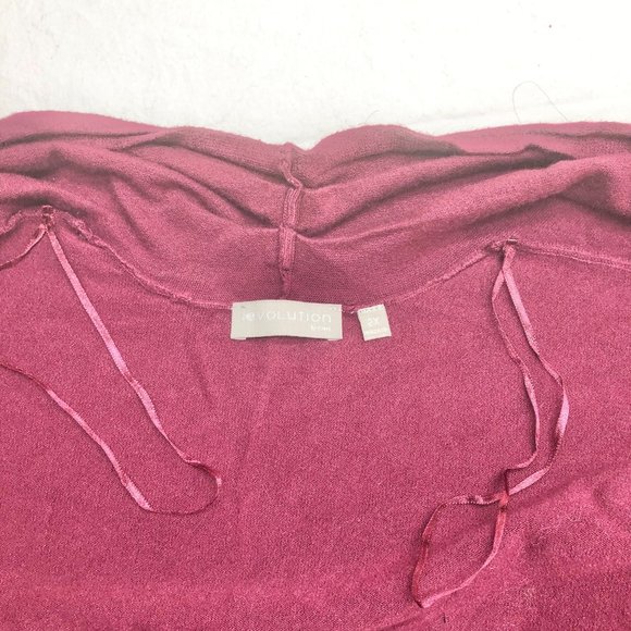 Evolution Women's 2X Burgundy Open Front Sweater Pockets Long Sleeve - Picture 7 of 9